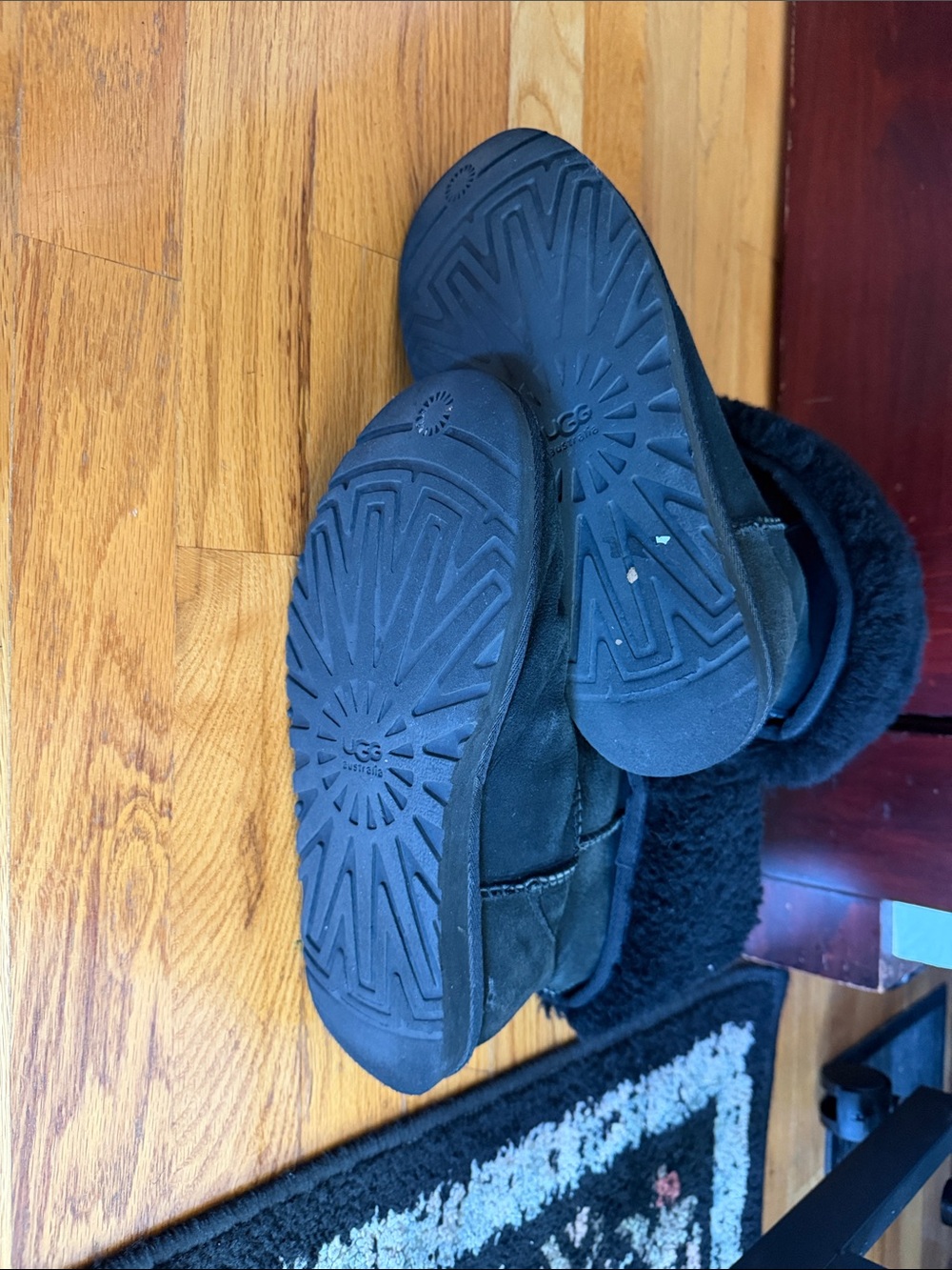 UGG Black Tall Shearling Boots - Picture 5 of 6